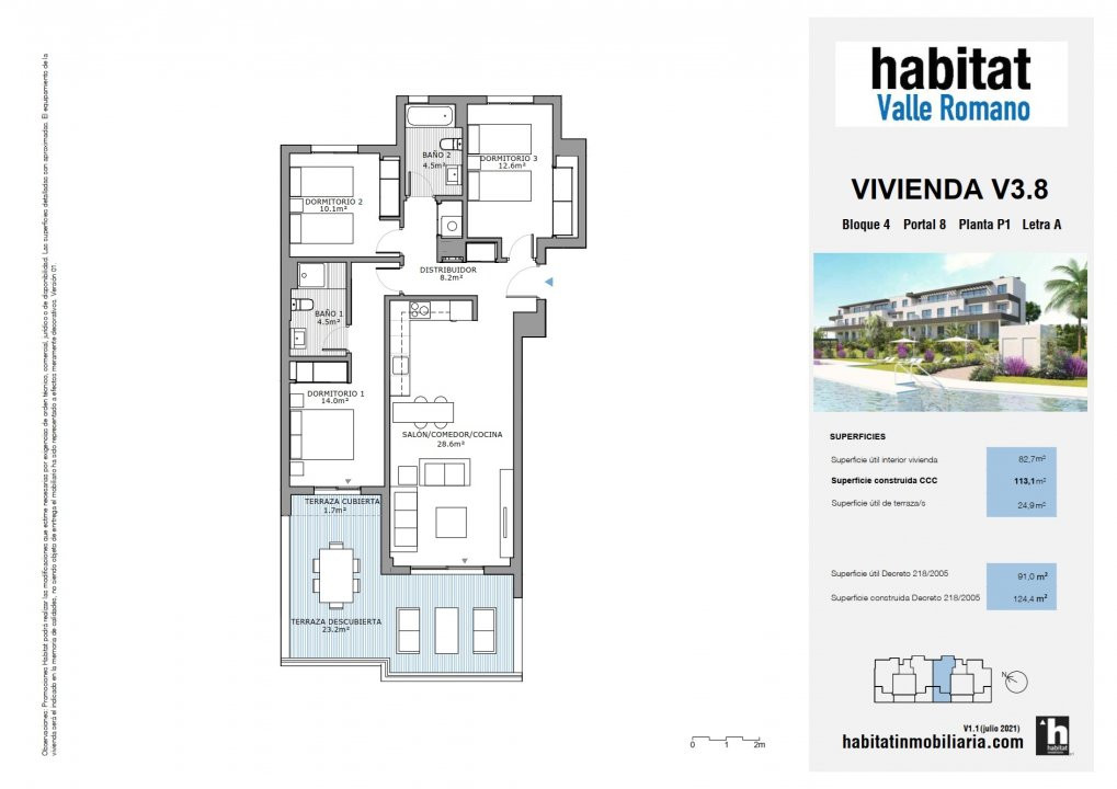 Apartament 3 dormitoare în Habitat Valle Romano