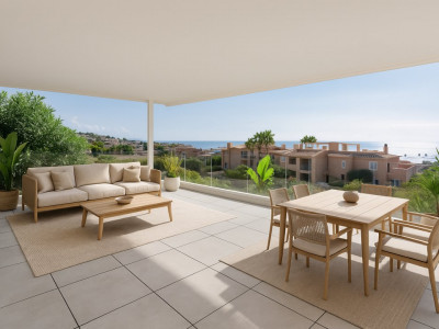 Apartament la parter cu vedere panoramică spre mare în Celere Dona Julia