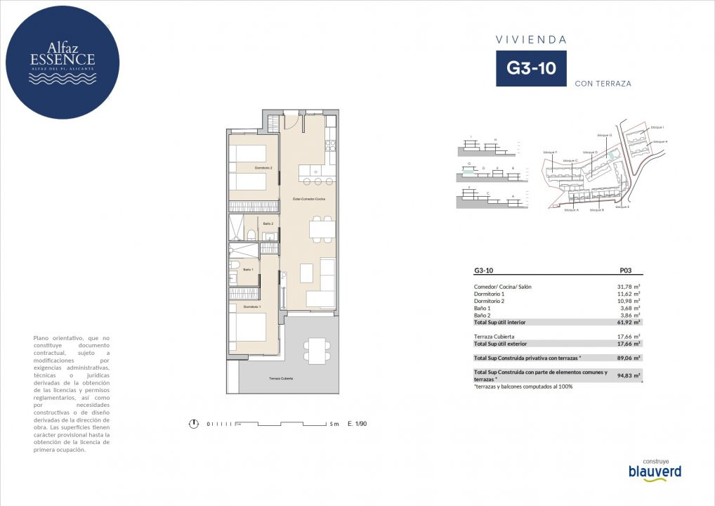 Apartament cu 2 dormitoare în ALFAZ ESSENCE – Un Nou Stil de Viață Mediteranean